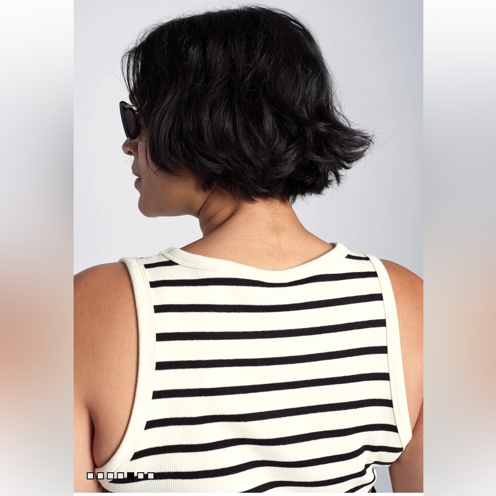 H&M Ribbed Striped Crop Top Tank - Picture 5 of 16